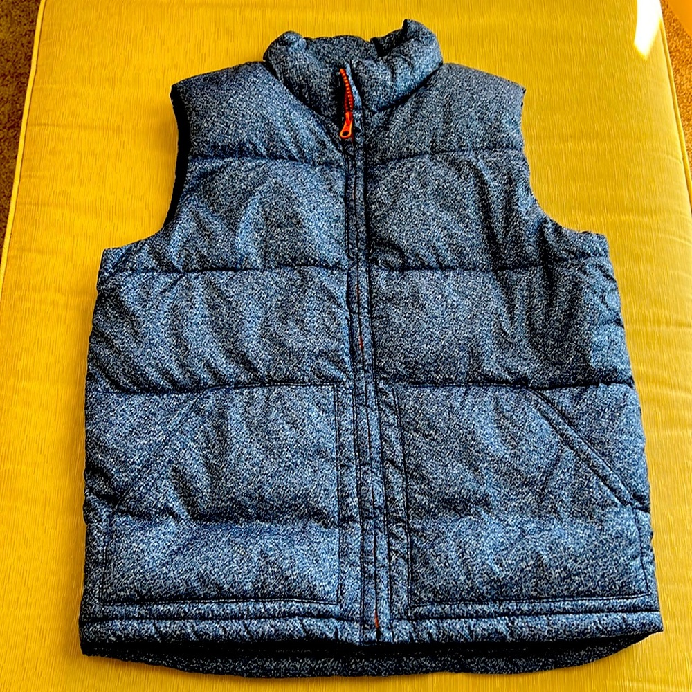 EUC Old Navy Puffer Vest in Blue Speck Sz L 10-12